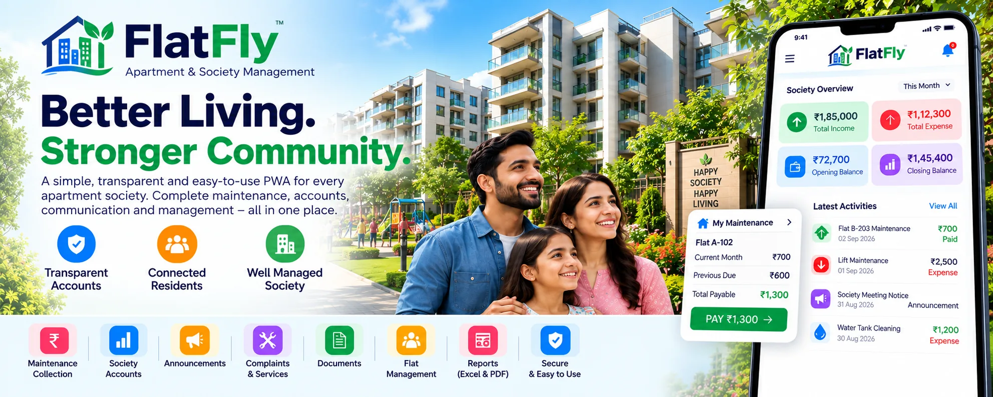 FlatFly — Apartment & Society Management. Better Living. Stronger Community.